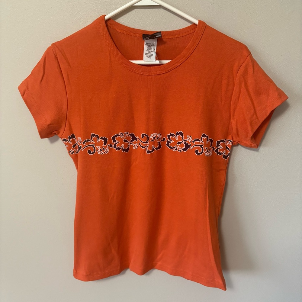NWT Deadstock Rue 21 Y2K Hawaiin Print Baby Tee